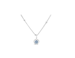 Clear Quartz CZ April Birthstone/ Silver Necklace