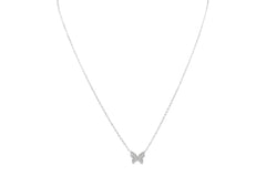 Spread your wings/ CZ Silver Butterfly Necklace