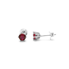 6 Prong CZ - Garnet Stud earring