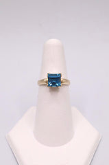 9k Yellow Gold and Swiss Blue Topaz Ring