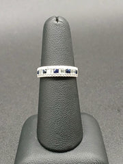 18k W Gold Diamond and Sapphire Fashion Ring