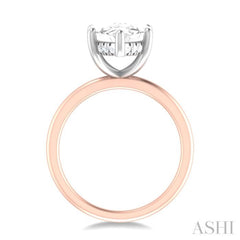 1/8 ctw Marquise Shape Round Cut Diamond Semi Mount Engagement Ring in 14K Rose and White Gold