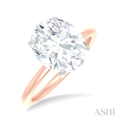 1/8 ctw Oval Shape Round Cut Diamond Semi Mount Engagement Ring in 14K Rose and White Gold