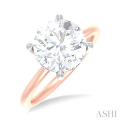 1/10 ctw Circular Shape Round Cut Diamond Semi Mount Engagement Ring in 14K Rose and White Gold