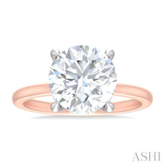 1/10 ctw Circular Shape Round Cut Diamond Semi Mount Engagement Ring in 14K Rose and White Gold
