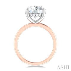 1/10 ctw Circular Shape Round Cut Diamond Semi Mount Engagement Ring in 14K Rose and White Gold