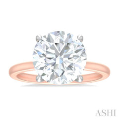 1/10 ctw Circular Shape Round Cut Diamond Semi Mount Engagement Ring in 14K Rose and White Gold