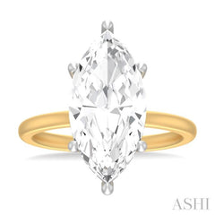 1/8 ctw Marquise Shape Round Cut Diamond Semi Mount Engagement Ring in 14K Yellow and White Gold