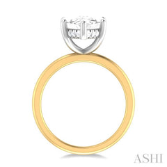1/8 ctw Marquise Shape Round Cut Diamond Semi Mount Engagement Ring in 14K Yellow and White Gold