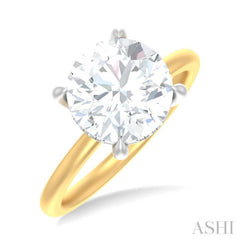 1/10 ctw Circular Shape Round Cut Diamond Semi Mount Engagement Ring in 14K Yellow and White Gold