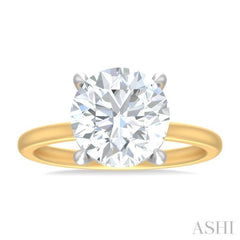 1/10 ctw Circular Shape Round Cut Diamond Semi Mount Engagement Ring in 14K Yellow and White Gold