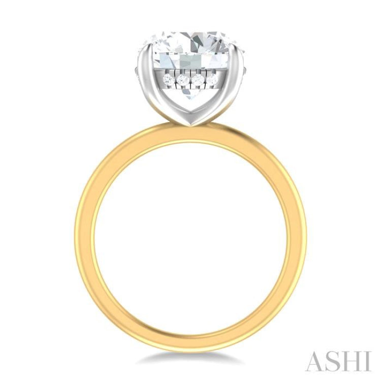 1/10 ctw Circular Shape Round Cut Diamond Semi Mount Engagement Ring in 14K Yellow and White Gold