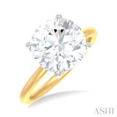 1/10 ctw Circular Shape Round Cut Diamond Semi Mount Engagement Ring in 14K Yellow and White Gold