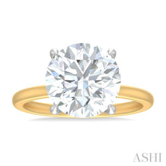 1/10 ctw Circular Shape Round Cut Diamond Semi Mount Engagement Ring in 14K Yellow and White Gold