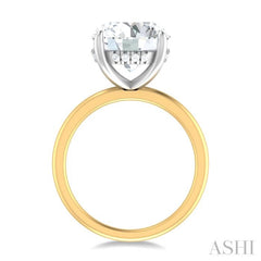 1/10 ctw Circular Shape Round Cut Diamond Semi Mount Engagement Ring in 14K Yellow and White Gold