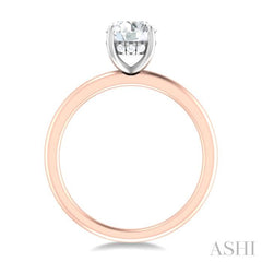 1/20 ctw Circular Shape Round Cut Diamond Semi Mount Engagement Ring in 14K Rose and White Gold