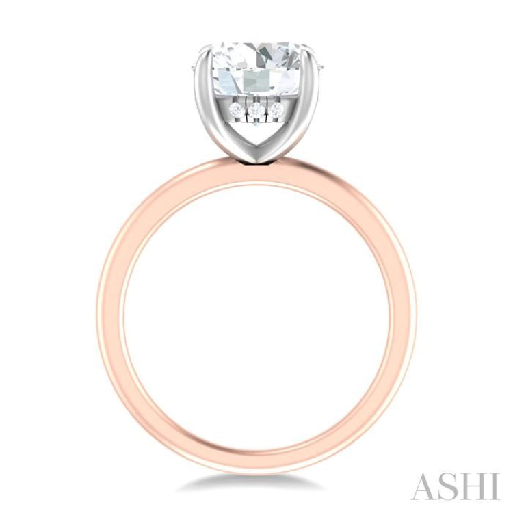 1/20 ctw Circular Shape Round Cut Diamond Semi Mount Engagement Ring in 14K Rose and White Gold
