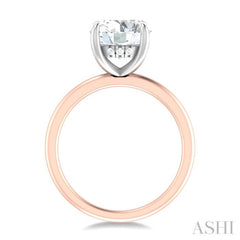 1/20 ctw Circular Shape Round Cut Diamond Semi Mount Engagement Ring in 14K Rose and White Gold