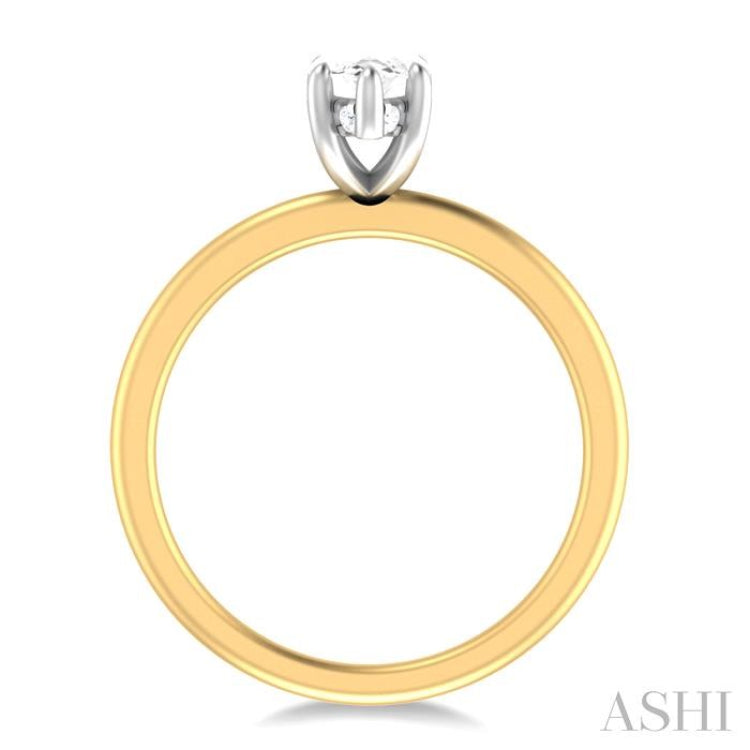1/20 ctw Marquise Shape Round Cut Diamond Semi Mount Engagement Ring in 14K Yellow and White Gold