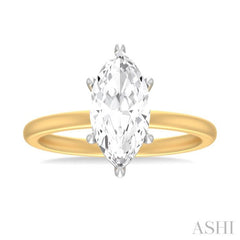 1/10 ctw Marquise Shape Round Cut Diamond Semi Mount Engagement Ring in 14K Yellow and White Gold