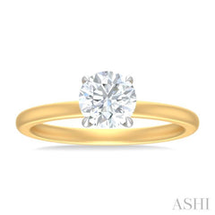1/20 ctw Circular Shape Round Cut Diamond Semi Mount Engagement Ring in 14K Yellow and White Gold