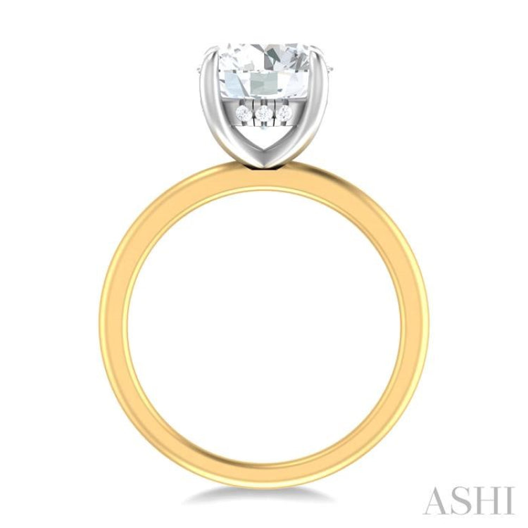 1/20 ctw Circular Shape Round Cut Diamond Semi Mount Engagement Ring in 14K Yellow and White Gold