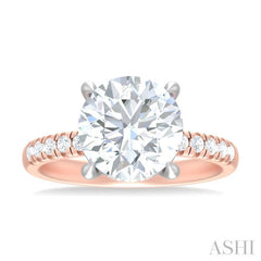 1/3 ctw Circular Shape Round Cut Diamond Semi Mount Engagement Ring in 14K Rose and White Gold