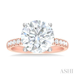 1/3 ctw Circular Shape Round Cut Diamond Semi Mount Engagement Ring in 14K Rose and White Gold