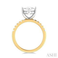 1/3 ctw Marquise Shape Round Cut Diamond Semi Mount Engagement Ring in 14K Yellow and White Gold