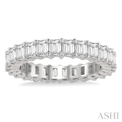 3 ctw Eternity Emerald Cut Diamond Wedding Band in 14K White Gold