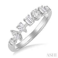 5/8 ctw Mixed Cut Diamond Fashion Band in 14K White Gold