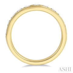 1 ctw Round Cut Diamond Inlay Wedding Band in 14K Yellow Gold