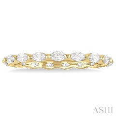 5/8 ctw Marquise Cut Diamond Eternity Wedding Band in 14K Yellow Gold
