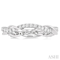 1/2 ctw Twisted Round Cut Diamond Eternity Wedding Band in 14K White Gold