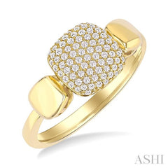 .25CTRDDM SQ SHAPE MINI PAVE RG YG10K-S*