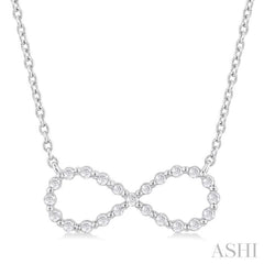 1/8 ctw Petite Infinity Round Cut Diamond Fashion Pendant With Chain in Sterling Silver