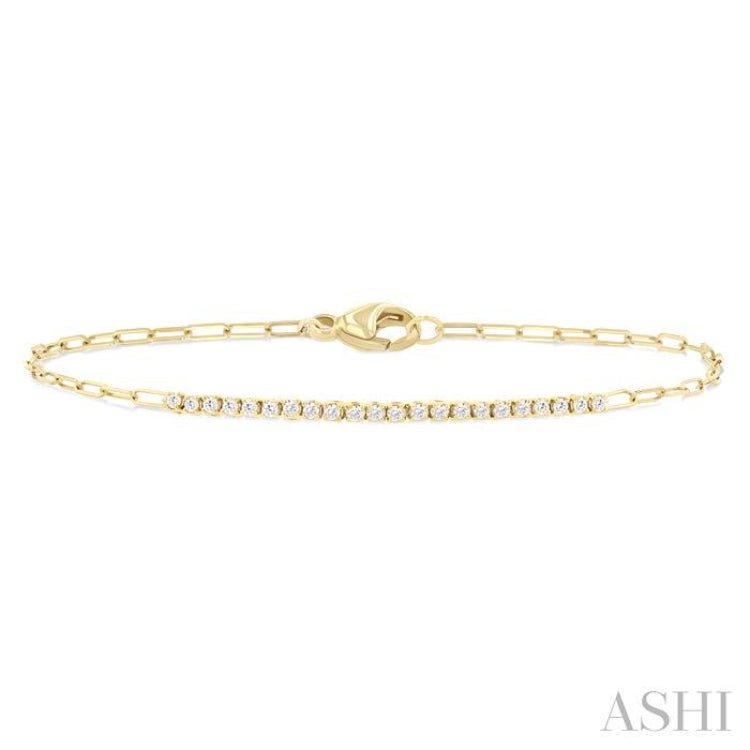 .25CTRDDM PAPER CLIP BRACELET YG 14K-G*