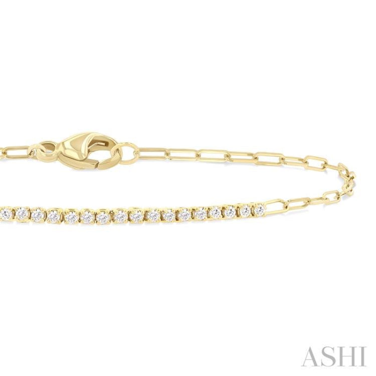 .25CTRDDM PAPER CLIP BRACELET YG 14K-G*