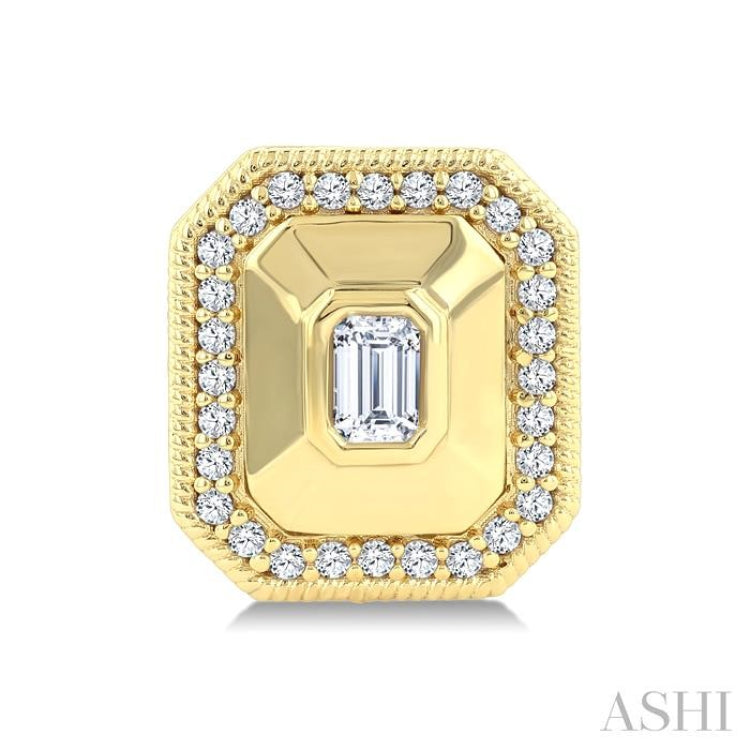 .35CTTWDM EMLD-SH BOLD GOLD ER YG 14K-G*