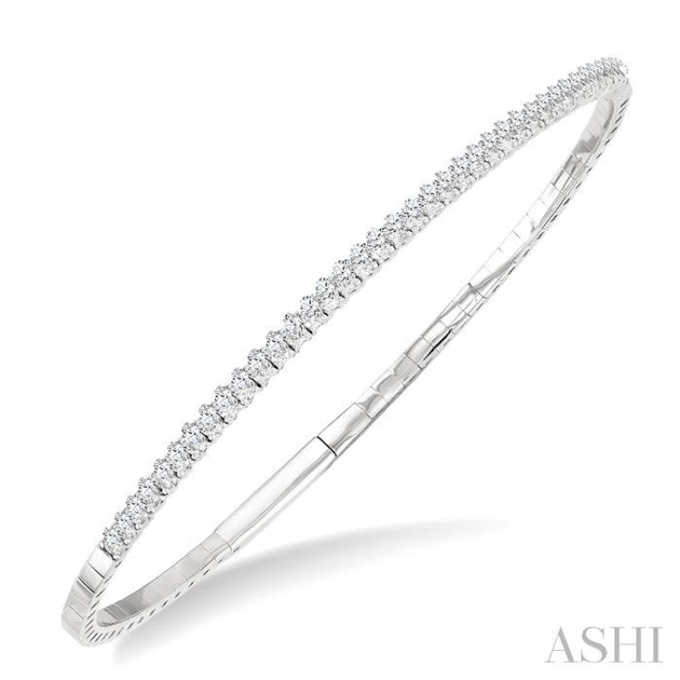 1.00CTRDDM HALFSET FLEX BANGLE WG 14K-G