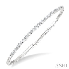 1.00CTRDDM HALFSET FLEX BANGLE WG 14K-G