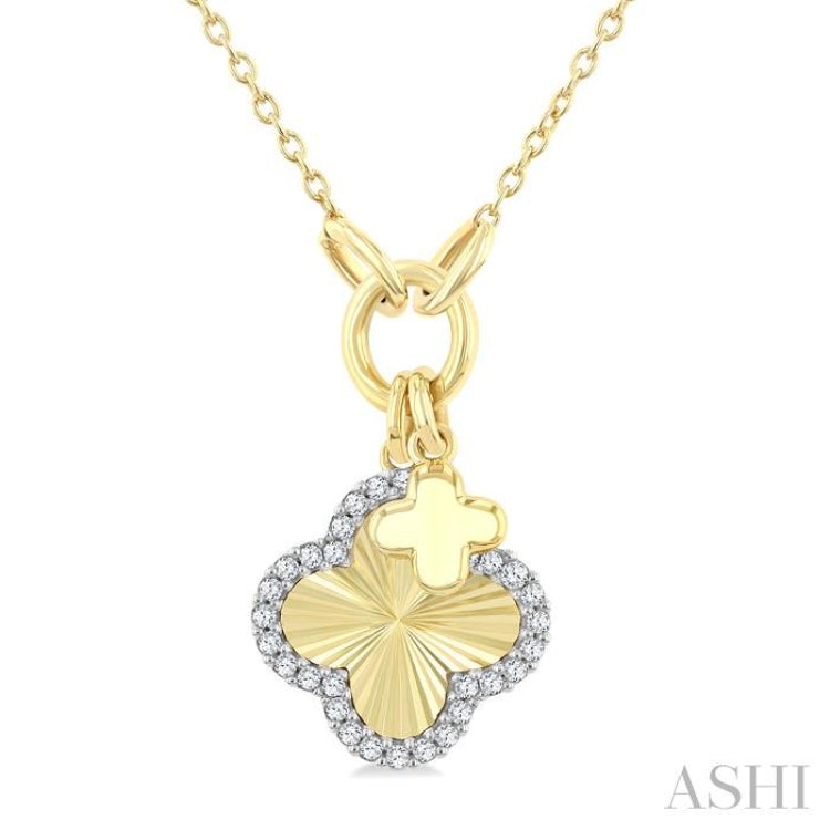 .15CTRDDM CLOVER CHARM PD YW 10K-G+CH*