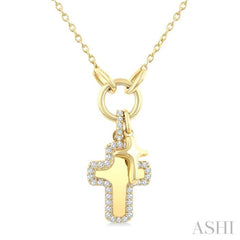.20CTRDDM CROSS CHARM PD YG 10K-G+CH*