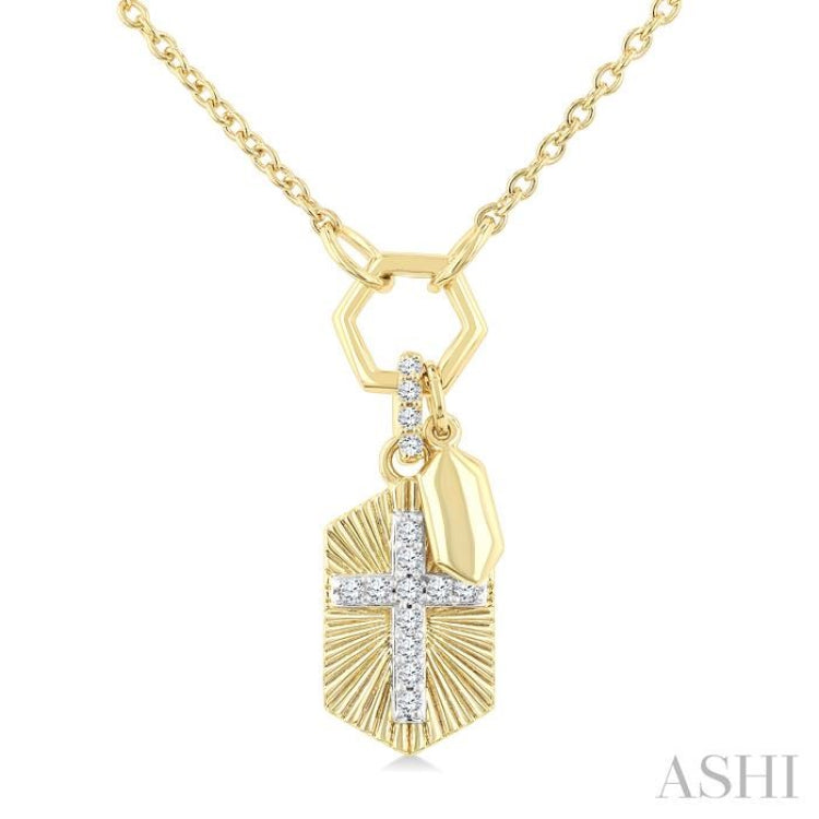 .12CTRDDM CROSS CHARM PD YW 10K-G+CH*
