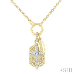 .12CTRDDM CROSS CHARM PD YW 10K-G+CH*