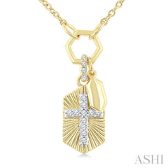 .12CTRDDM CROSS CHARM PD YW 10K-G+CH*