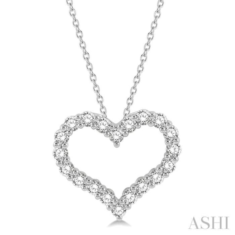 1.00CTRDDM HEART PENDANT WG 14K-H+CH*