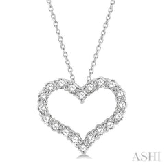 1.00CTRDDM HEART PENDANT WG 14K-H+CH*