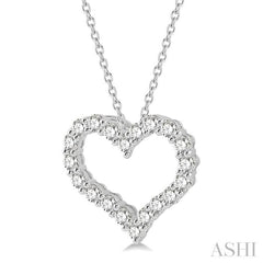 1.00CTRDDM HEART PENDANT WG 14K-H+CH*