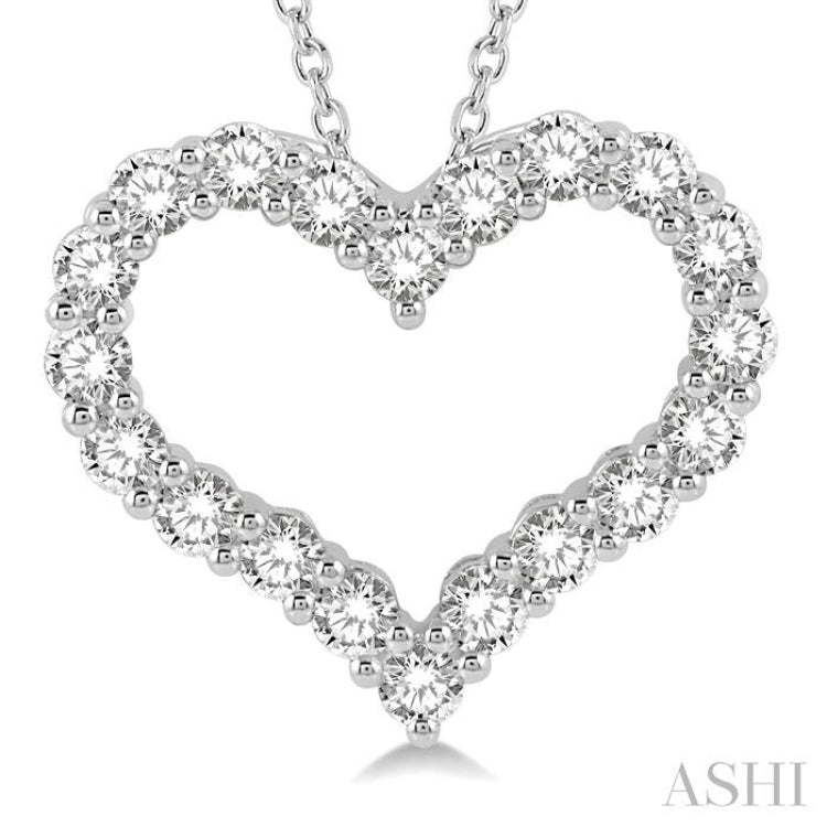 1.00CTRDDM HEART PENDANT WG 14K-H+CH*